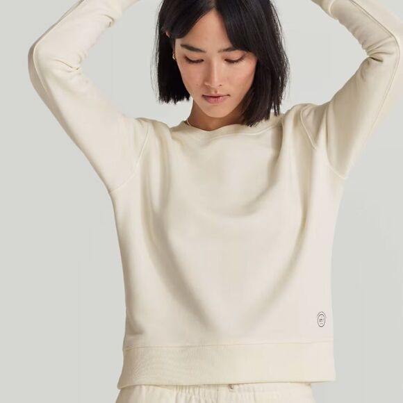 NWT Allbirds R&R Sweatshirt Natural White M Slim Fit Prima Hemp Tensel Crew Warm - Picture 7 of 7